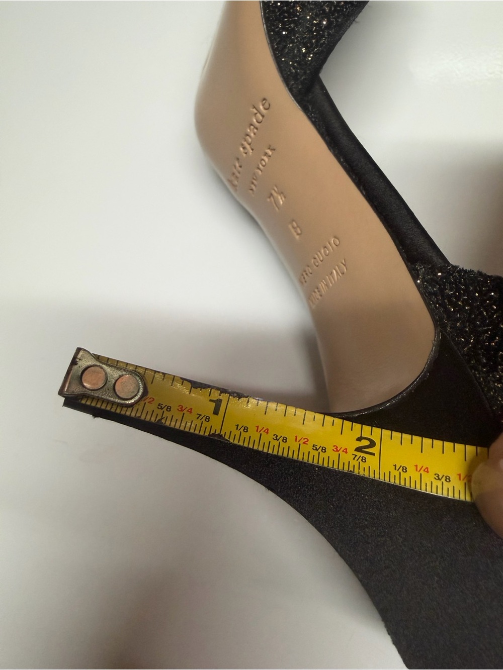 kate spade Black Glitter Peep-Toe Heels - Picture 6 of 6